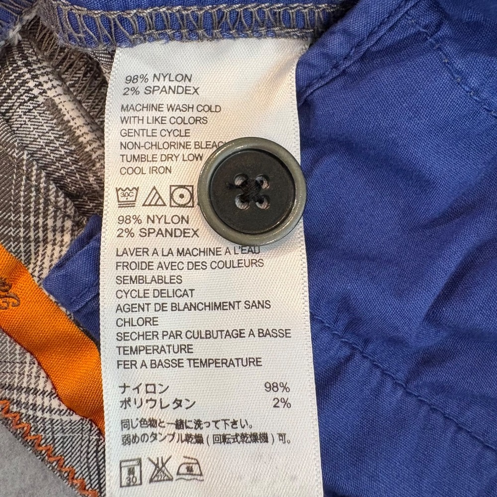 Tommy Bahama Paradise Tech Men Gray Plaid Shorts 36 (~38) Stretch‎ Nylon Blend - Picture 10 of 10